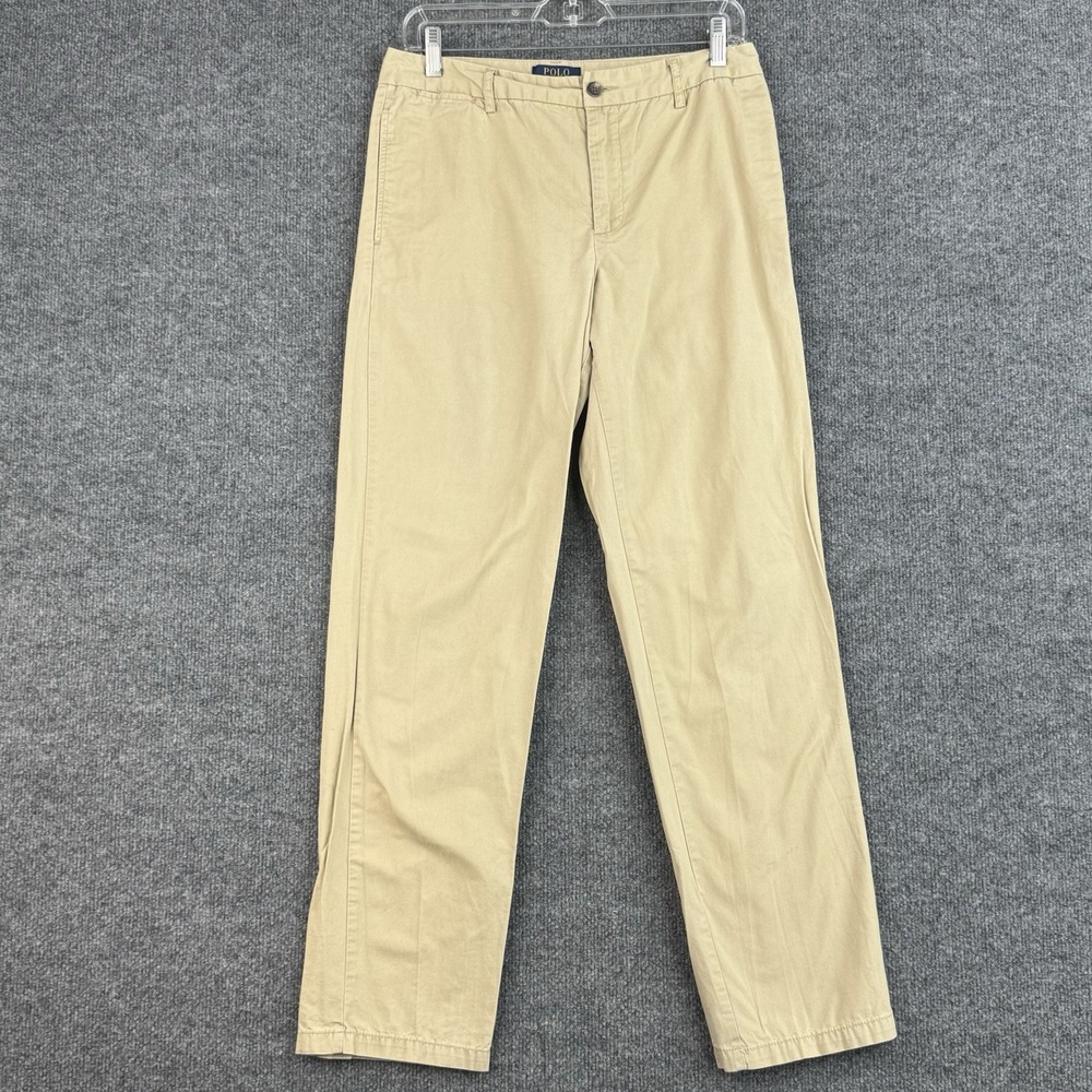 Polo Ralph Lauren Chino Pants Womens 20 Tan Khaki Cotton Preppy Casual Old Money